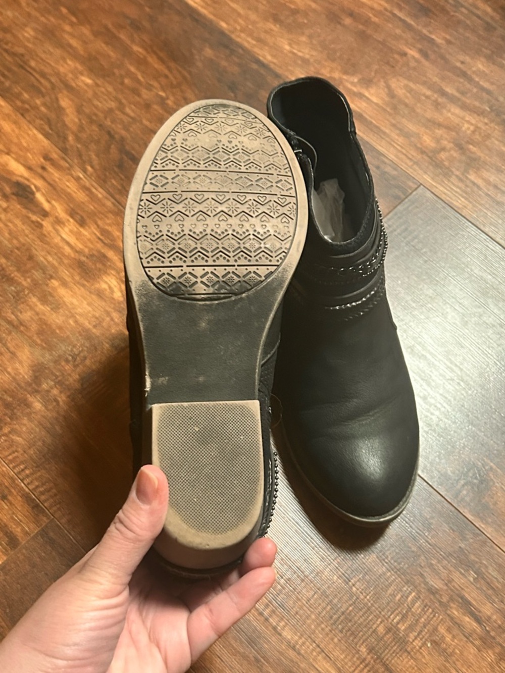 Women’s Black Ankle Boot with Decorative Straps size 9.5 - Picture 7 of 8